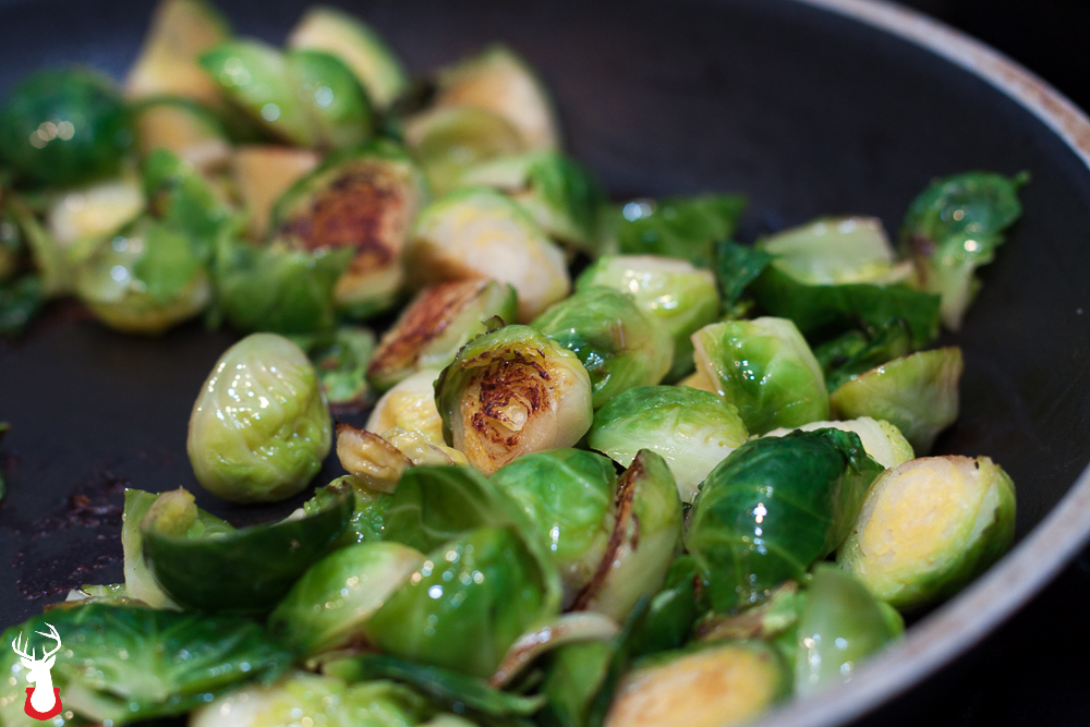 Brussels sprouts on the stove