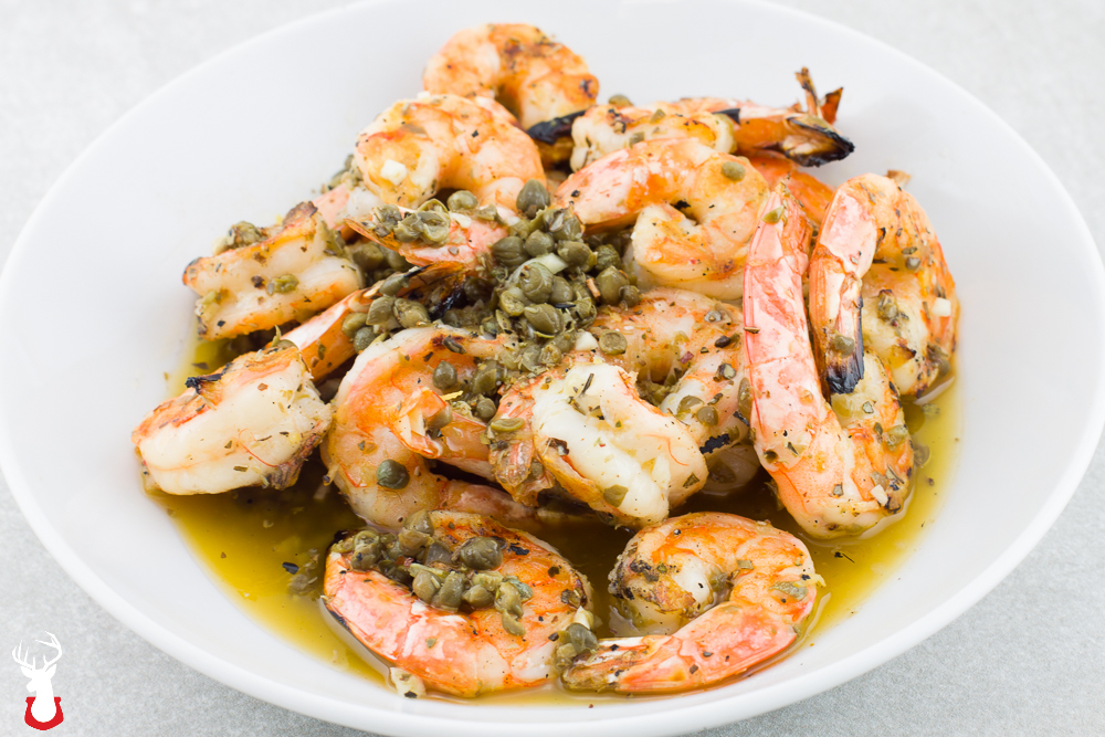 Grilled Shrimp with Garlic Caper Sauce