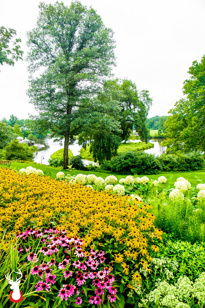 This garden sits next to the University President’s house and overlooks Paradise Pond.