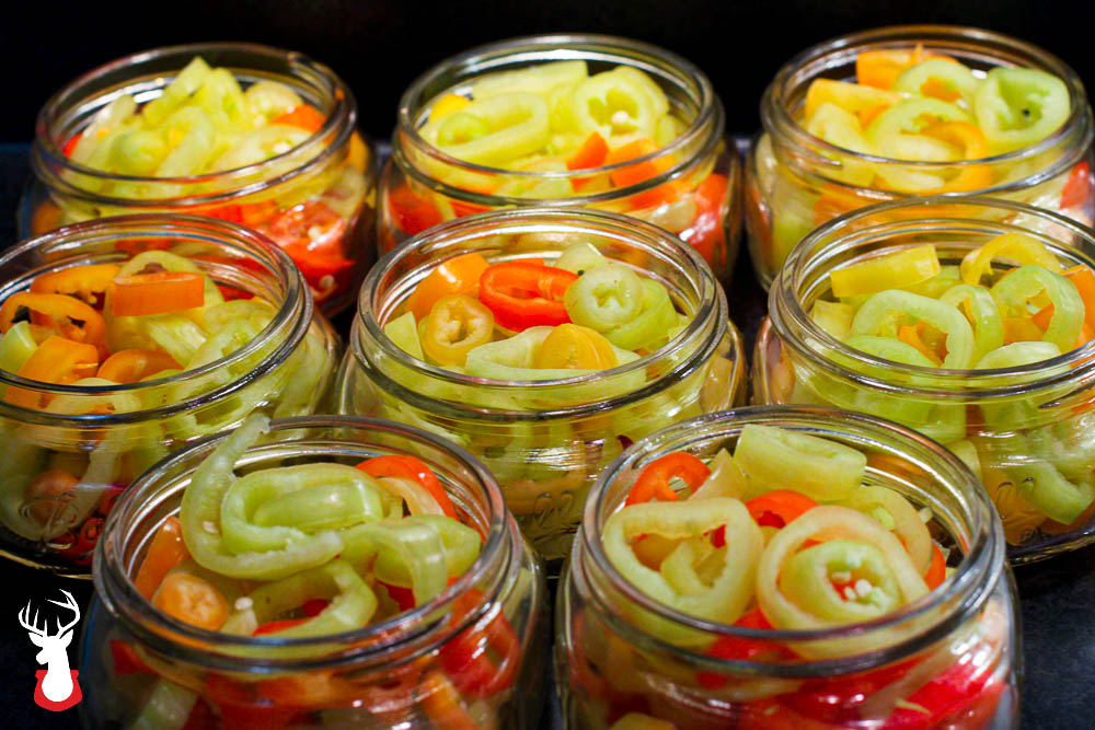 G@H's banana peppers ready to be pickled